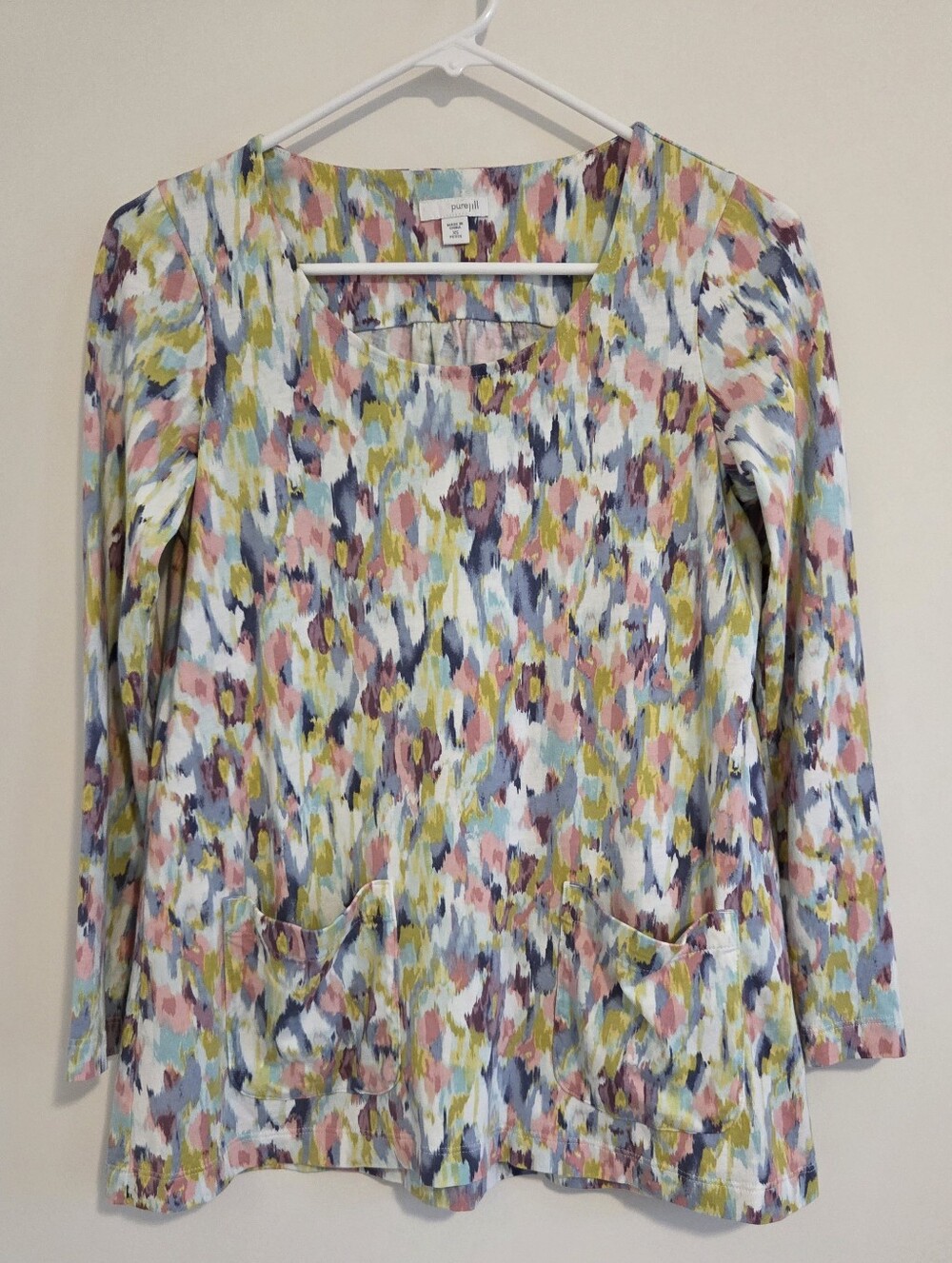 PureJill By J. Jill Abstract Watercolour Tunic Top